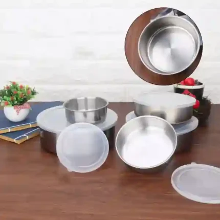 5 Pcs Stainless Steel Food Storage Bowls with Lids Reusable Fresh-keeping Boxes - Image 5