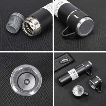 500ml Double-layer Stainless Steel Thermos Coffee Business Travel Water Bottle Tea Infuser Bottle with Portable Water Cup - Image 2