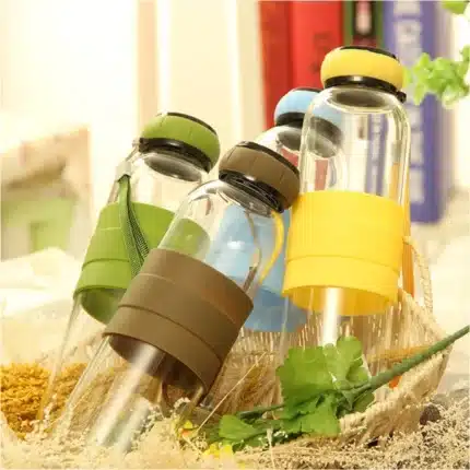 Borosilicate Glass Water Bottle - Durable, Leakproof, Dishwasher Safe, 500 ml
