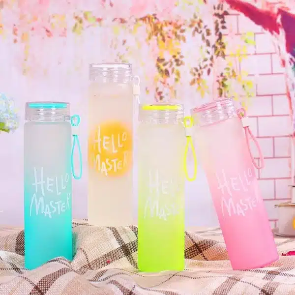 0a6b7edaf8790c35b7c7687890bb6dcb Hello Master Glass Drinking water Bottle 450ml - Image 1