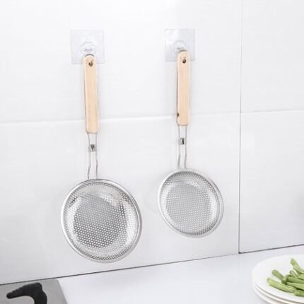 Frying strainer/Large Oil Strainer With plastic Handle/Tel Chakni -Stainless Steel - Image 2