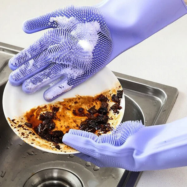 1 Eco-Friendly Scrubber Magic Silicone Gloves - Image 1