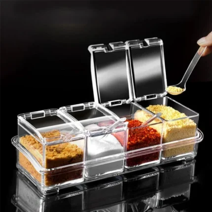 4 IN 1 Crystal Seasoning Box Acrylic Spice Container