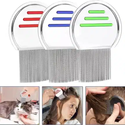 Lice and Nit Egg Free Treatment Professional Stainless Steel Lice Removal Comb - Hair Brush - Image 2