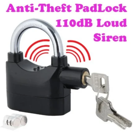Security Alarm Lock Specially for Bike and Door - Black and Silver