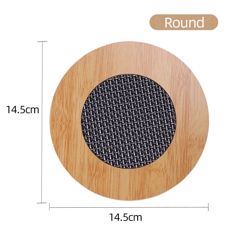 588d146f6e5c99b0caddf70bde00e518 Dinning Table Mat/Wooden Nonslip Heat Pad For Kitchen round - Image 1