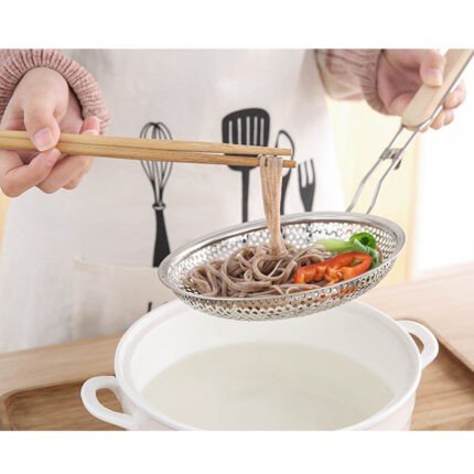 Frying strainer/Large Oil Strainer With plastic Handle/Tel Chakni -Stainless Steel - Image 3