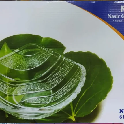 6 Pcs Crystal Glass Soup Firni Set & Bati Set, Bowl Set - MNB142 - Image 5