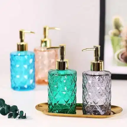 Soap Dispenser Diamond Design Glass Soap Dispenser with Rust Proof Pump