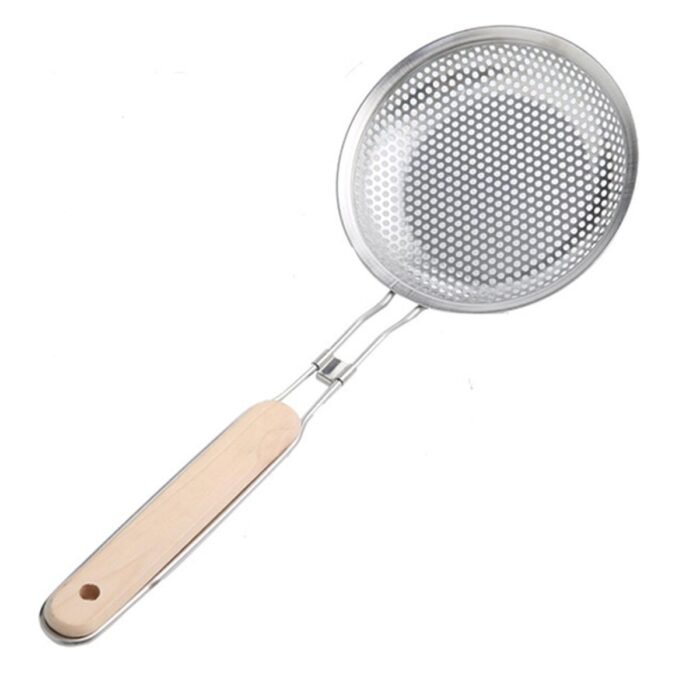 Frying strainer/Large Oil Strainer With plastic Handle/Tel Chakni -Stainless Steel - Image 4