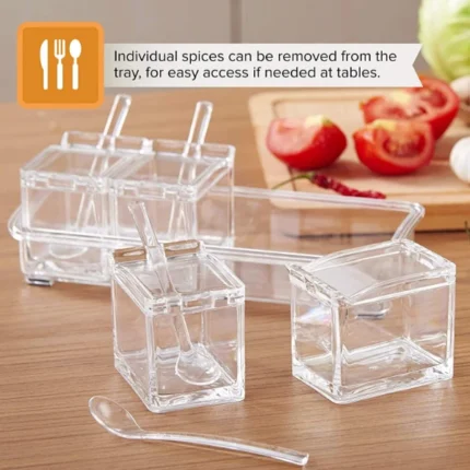 4 IN 1 Crystal Seasoning Box Acrylic Spice Container - Image 4