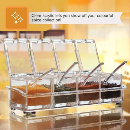4 IN 1 Crystal Seasoning Box Acrylic Spice Container - Image 5