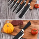 6 Pcs black Knife Set Non-Stick Coating Stainless Steel