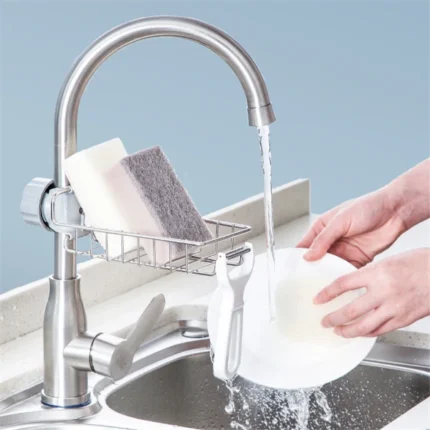 1pcs Hanging Faucet Rack Stainless Steel Adjustable Height - Image 2