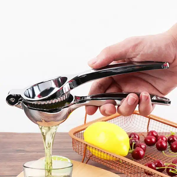 H5d343b73dc6646938e7dc0b76e4a3ebb5 Metal Lemon Squeezer HendHeld Juicer Double Bowl Lemon Lime Squeezer Manual Press Juicer - Image 1