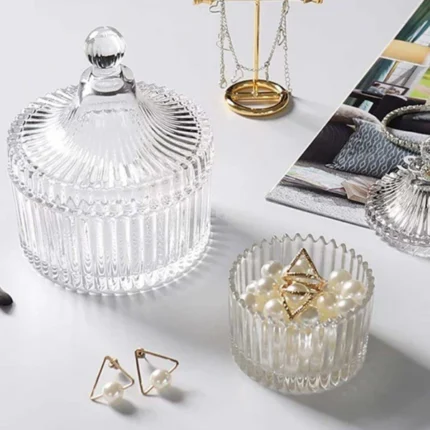 Luxury sugar bowl candy Jars with glass lid for home decoration