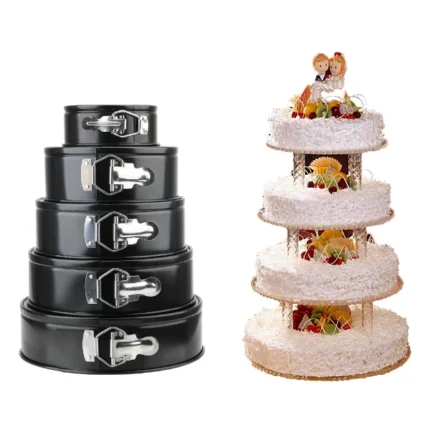 9 Inch 1-pc suit Non-stick Bakeware Movable Bottom Lock Cake Mold - Image 3