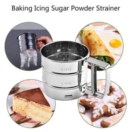 Stainless Steel MUG Flour Sifter Fine Mesh Powder
