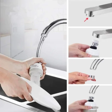 Faucet Adjustable Shower Tap Water Splash Filter - Image 3