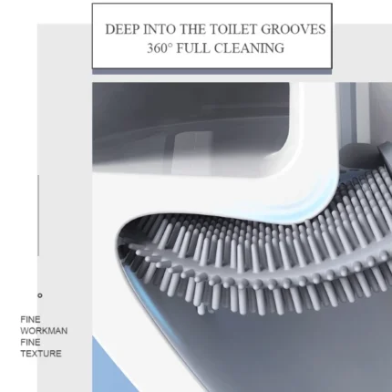 Toilet cleaning brush Water leak proof  silicone base toilet flat head - Image 4