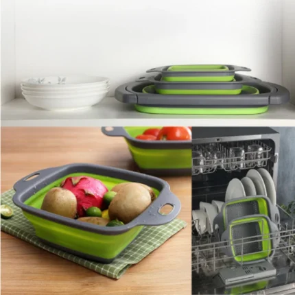 Strainer Collapsible Drainer With Handle Kitchen Tools (Multi-color) - Image 2