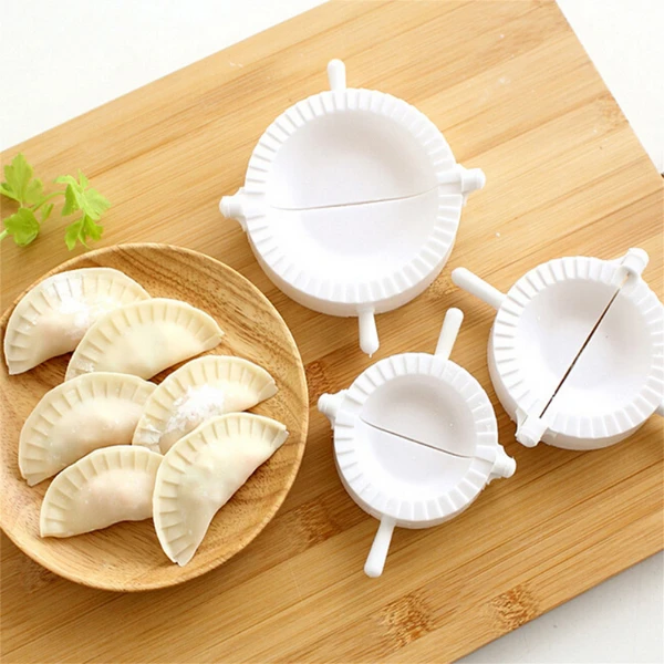 S22f24c44c662415da731c292702396ffh 3pcs/set Plastic Dumpling Mold Dough Press Gadgets Cooking Dumplings Easily - Image 1