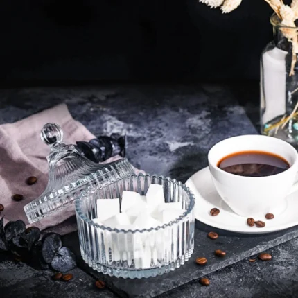 Luxury sugar bowl candy Jars with glass lid for home decoration - Image 2