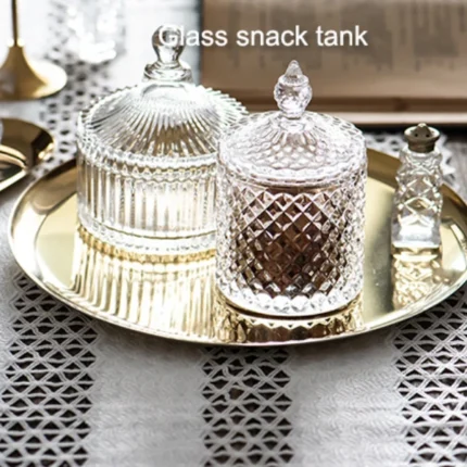 Luxury glass candy with glass lid for home decoration - Image 3