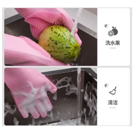 Eco-Friendly Scrubber Magic Silicone Gloves - Image 2