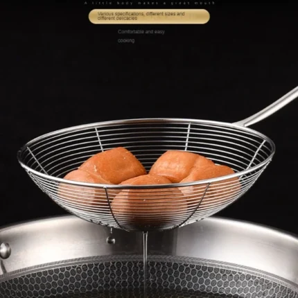 Stainless Steel Strainer Ladle Wire Skimmer Spoon With Handle