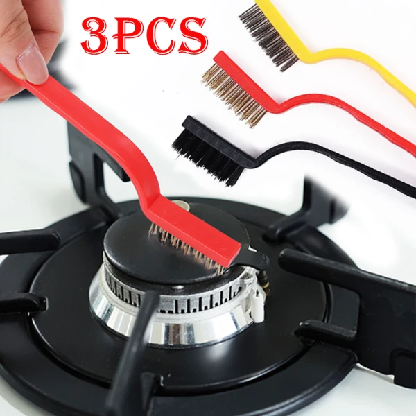 S4937d326e05849a5ba77f35f8613edbb6 3Pcs/Set 7 inches Stainless Steel Brush Brass Cleaning Brush Polishing Rust Remover Metal Wire Brush Cleaning Tool Family - Image 1