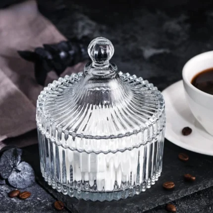 Luxury sugar bowl candy Jars with glass lid for home decoration - Image 3
