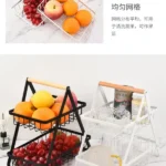 2-Tier Countertop Fruit Basket Storage, Vegetable Rack Bread Display Stand for Kitchen