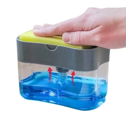2 in 1 Kitchen Dish Washers Manual Press Soap Pump 380ML Foam Dispenser