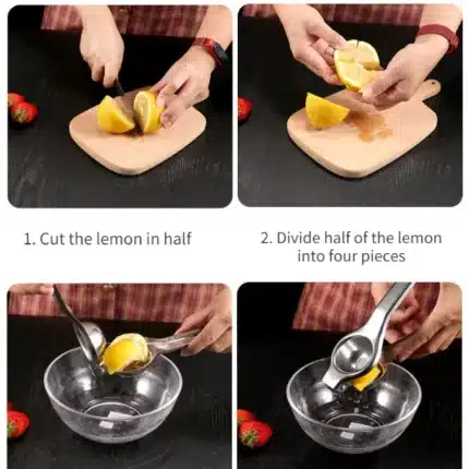 Metal Lemon Squeezer HendHeld Juicer Double Bowl Lemon Lime Squeezer Manual Press Juicer - Image 3