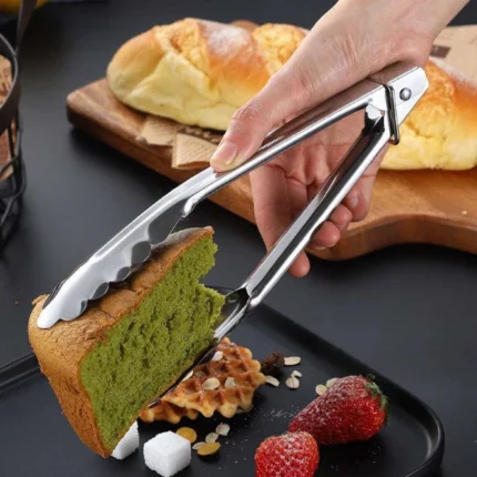 Stainless Steel BBQ Buffet Bread, Ice,3pcs set Cooking Food Clip / Tongs Clamp
