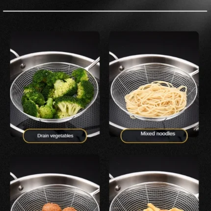 Stainless Steel Strainer Ladle Wire Skimmer Spoon With Handle - Image 3