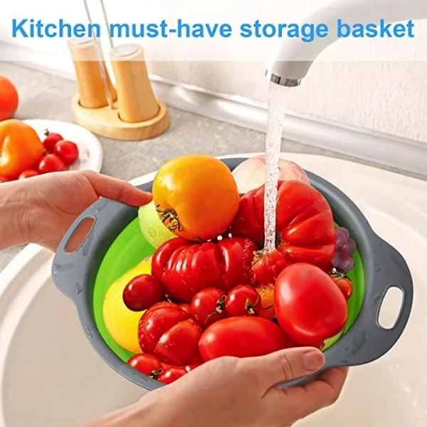 S758445767e444da9851ea667d02c28efu Strainer Collapsible Drainer With Handle Kitchen Tools (Multi-color) - Image 1