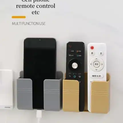 Multifunction Wall Mounted TV Remote Control Mobile Phone Plug Charging Holder