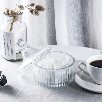 Luxury sugar bowl candy Jars with glass lid for home decoration - Image 4