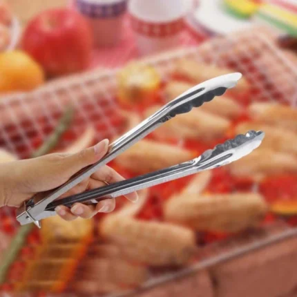 Stainless Steel BBQ Buffet Bread, Ice,3pcs set Cooking Food Clip / Tongs Clamp - Image 2