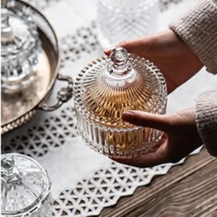 Luxury sugar bowl candy Jars with glass lid for home decoration - Image 5