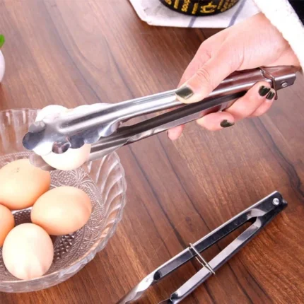 Stainless Steel BBQ Buffet Bread, Ice,3pcs set Cooking Food Clip / Tongs Clamp - Image 4