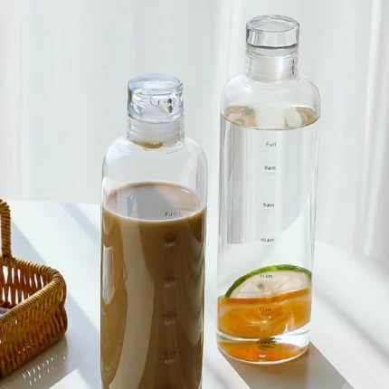 Transparent Bottle 500ml  Large Capacity food grade plastic Water Bottle with Time Marker Water Drink Milk Juice Travel Cup - Image 4