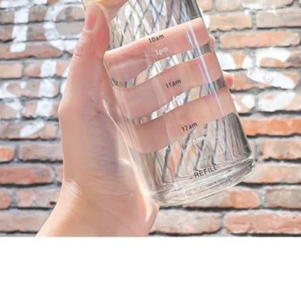 Transparent Bottle 500ml  Large Capacity food grade plastic Water Bottle with Time Marker Water Drink Milk Juice Travel Cup - Image 6