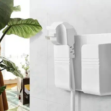 Multifunction Wall Mounted TV Remote Control Mobile Phone Plug Charging Holder - Image 5