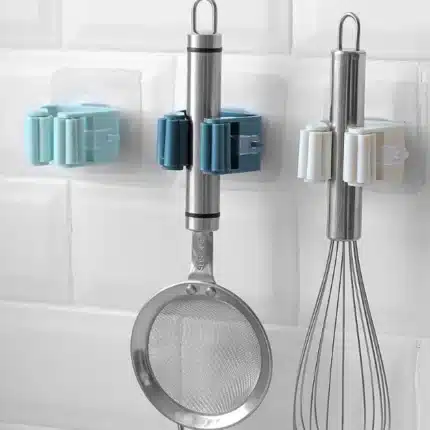 1PCS Bathroom Traceless Hooks Wall Mounted Mop Organizer Holder Waterproof Broom Hanger - Image 4