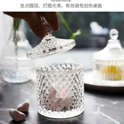 Luxury glass candy with glass lid for home decoration - Image 2