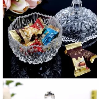 Luxury sugar bowl candi Jars with glass lid for home decoration