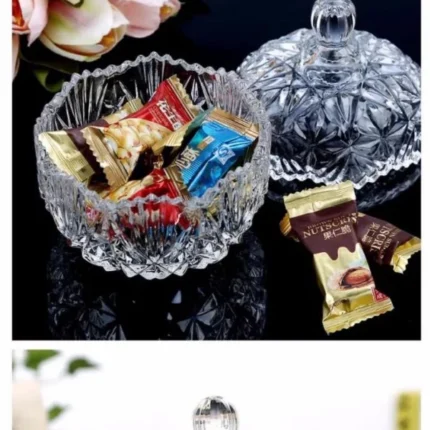Luxury sugar bowl candi Jars with glass lid for home decoration